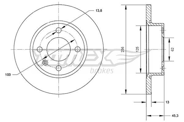 TOMEX BRAKES Тормозной диск TX 70-41